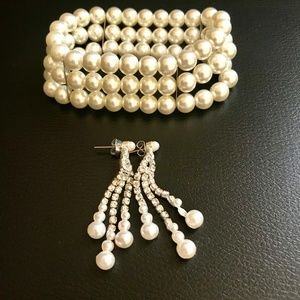 Pearl Bracelet and Earring Set